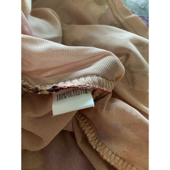 VERY RETRO VERY BOHO EMBROIDERY AND APPLIQUÉ ON FINE NETTING MINI DRESS M NWOT - Picture 13 of 13